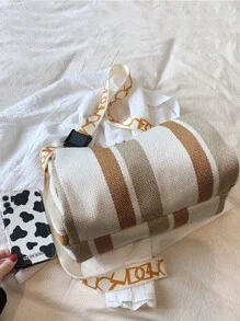 Túi đeo chéo Color Block dành cho nữ có sức chứa lớn, Túi đeo vai bằng lưới nylon có thể gấp lại, Kích thước trung bình 03*15*19 Cm, Tương thích với Ipad - Nhiều màu - Xem 4