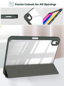 1PC Tri-Fold Silicone Foldable Anti-Fall Tablet Case Compatible IPad With Pen Holder Tablet Leather Cover-Green