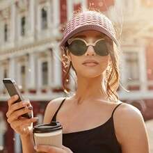 Casual Elastic Knitted Cap, Breathable Women's Empty Top Sunshade Hat For Outdoor Sports And Sun Protection - Multicolor - View 7