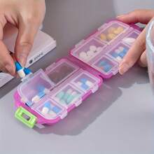 1pc Travel Pill Organizer - 10 Compartments Pill Case, Compact And Portable Pill Box, Perfect For On-The-Go Storage, Pill Holder