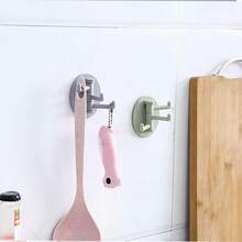 4入組省空間3掛鉤架(隨機顏色) ,搭配3個可旋轉貼壁式掛鈎,適用於廚房、浴室等空間 - 彩色 - 查看 4