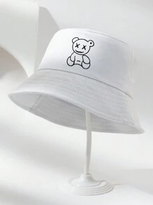 1pc Unisex Outdoor Leisure Bucket Hat Casual - White - View 2