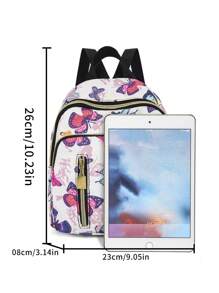 1pc Simple Black Nylon Mini Backpack For Women,Perfect For Daily Life,Dating,Travel,Etc.,School Bag,Portable,Laptop Compartment,Large Capacity,For Teen Girls Women College Students,College,Middle School,High School,Outdoors,Travel,Outings,Elementary School,Office - Multicolor - View 2