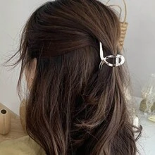 1pc/2pcs Women Minimalist Casual Style Hair Claw, For Daily Life Street Halloweenhair Clip Hair Jaw Clip Hair Clamps - Gold - View 2