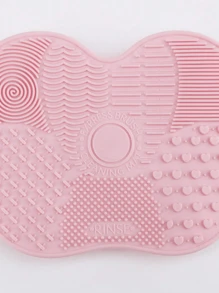 1pc Apple-Shaped Small Makeup Brush Cleaning Pad, Light,Cosmetic Brush Cleaning Pad Silicone With Suction Cup Apple Cleaner Cleaning Scrubbing Pad Beauty Supplies - Multicolor - View 12