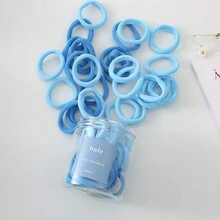 Bộ 50 Dây Buộc Tóc Trong Lọ, Dây thun nhiều màu đơn giản Phụ kiện tóc thông thường - nhiều màu - Xem 13