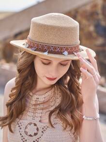 LEAJOURNO. 1頂瘋狂帽子復古草帽，適用於夏季假期、海灘、釣魚和防曬 - A - 查看 9