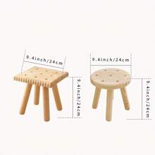 1 Stück kleiner Keks-Holzstuhl, Holzstuhl, Hocker, handgefertigt, für Spielzimmer, Schlafzimmer, Essen, Lesen, Spielen, Schuhwechsel Hocker