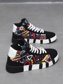 Nam Cao-top Giày trượt ván Với Họa tiết Hình học In , Mặt trước Buộc Thiết kế , Chống trượt , Thích hợp Đối với Giải trí & Các hoạt động ngoài trời - Màu vàng - Xem 5