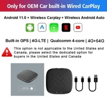 1pc CPC200-TBOX MINI Hộp AI trong xe hơi để nâng cấp màn hình xe của bạn, phù hợp với hệ thống Android 11, Qualcomm QCM2290, RAM 4GB + ROM 64GB, có khả năng tương thích có dây với chức năng CarPlay - màu đen - Xem 9