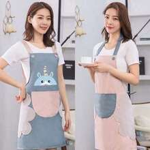 1pc Waterproof And Oilproof Kitchen Apron, Unisex Adult Cooking Apron With Bib For Home Use - Dusty Pink - View 7