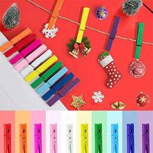 20入組有色衣架,彩色木質衣夾彩虹顏色裝飾手工藝品夾子照片圖片裝飾夾衣服座 - 彩色 - 查看 3