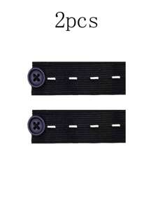 1pc/Set Polyester Waist Extension Buckle, Modern Black Adjustable Jeans Button For Pants - Black - View 11
