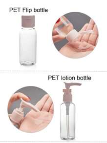 1 Conjunto Estojo de Viagem - Conjunto de 11 Peças de Garrafas Plásticas Recarregáveis para Maquiagem, Loção, Tônico, Shampoo, Borrifador, Gel de Banho, Recipientes Líquidos Cosméticos Vazios, Ferramentas Portáteis para Rechear, Estojo de Viagem, Kit de Garrafas de Viagem, Essenciais de Armazenamento de Maquiagem de Viagem, Essenciais de Viagem para Estudantes, Com Vibes Boêmios, Para Férias na Praia, Coleção de Banheiro, Coleção de Quarto, Grande Capacidade
