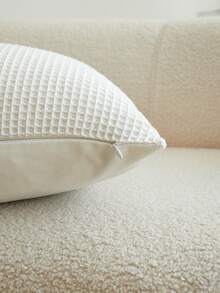 1個白色編織棋盤純色枕套,適合室內裝飾,全季節枕套 - 白色 - 查看 6