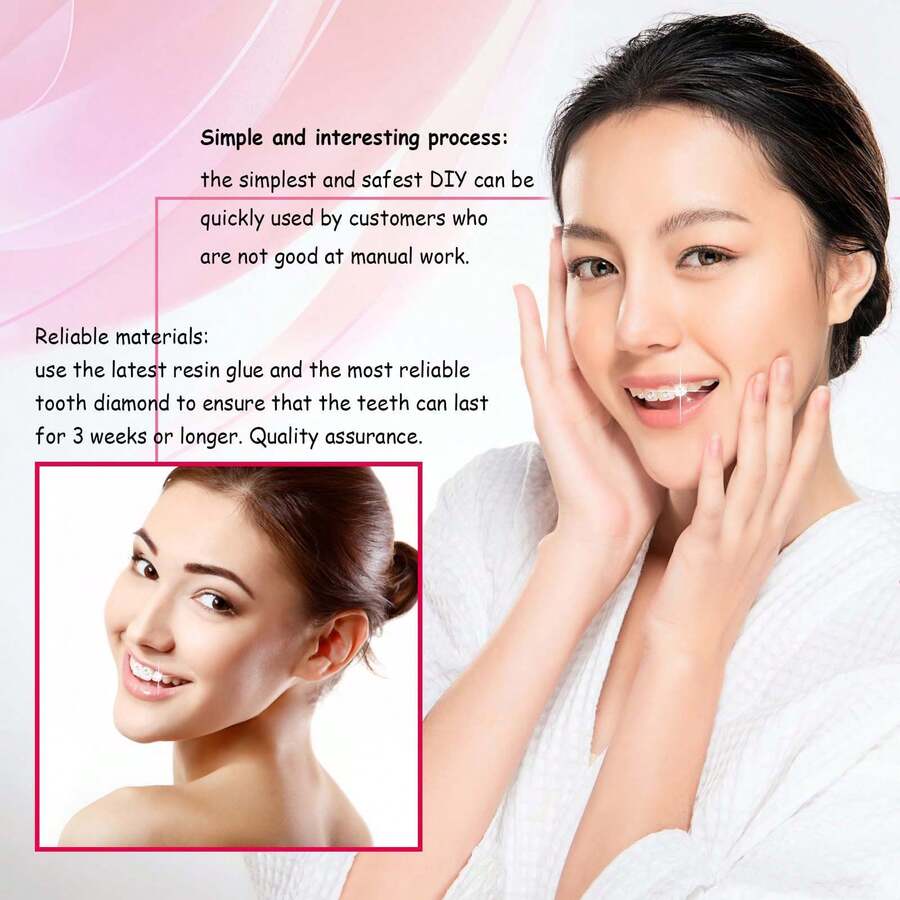 Tooth Gemstone Set, SelfAdhesive Rhinestone Dental Jewelry, Easy To