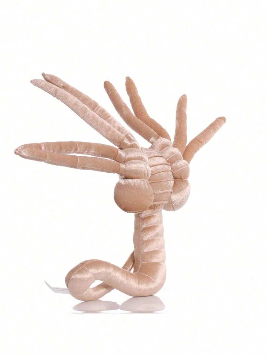 1pc Life-Like Stuffed Alien Plush Toy, With Facehugger, Chestburster, Arachnid, And Snake Creature Design - Apricot - View 1