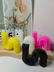 1只手工製作的s形芳香蠟燭裝飾品,有輕微色差 - 黃色 - 查看 3