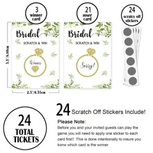 Bridal Shower Scratch Off Game, Ring Lottery Tickets For Wedding Party - Green - View 2