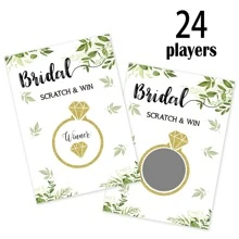 Bridal Shower Scratch Off Game, Ring Lottery Tickets For Wedding Party - Green - View 1