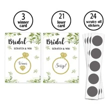 Bridal Shower Scratch Off Game, Ring Lottery Tickets For Wedding Party - Green - View 3