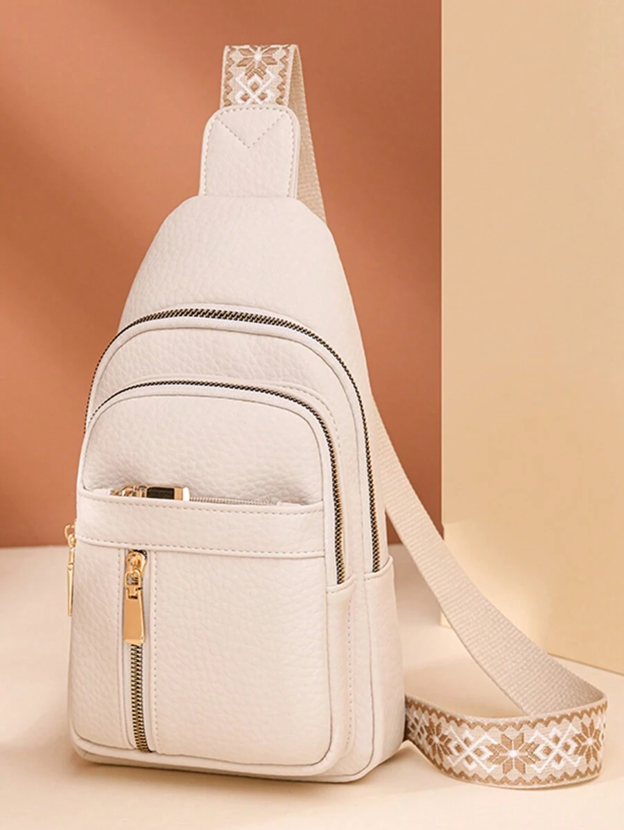 Sac à main de luxe pour femme en PU de haute qualité, sac bandoulière et sac à bandoulière croisée de designer, nouveau sac pour femme 2026 - Blanc - Voir 1