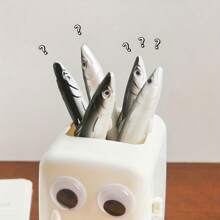 1pc Black Ballpoint Pen, Unisex, Creative Funny Fish Shaped Pen, Student Stationery Back To School