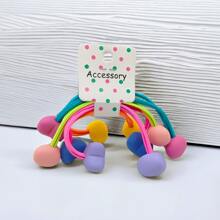 5入組「糖果色圓球」髮帶，彈性髮圈適合日常使用，可愛又時尚