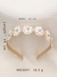 Angel Neitiri 1入手工製作的蕾絲花髮箍,適用於嬰兒女孩、幼兒頭箍髮飾