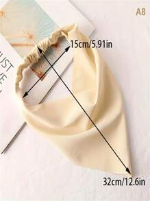 新款純色頭髮絲巾彈性頭帶,時尚馬卡龍色三角頭巾適用於女性/女孩,春夏必備