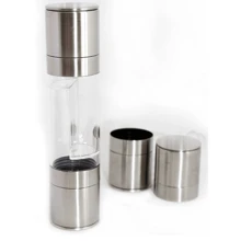 2 In 1 Stainless Steel Spice Mill With Multifunctional Glass Separation Variety Of Spices LEODY - Silver - View 3