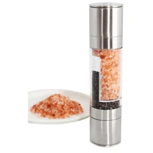 2 In 1 Stainless Steel Spice Mill With Multifunctional Glass Separation Variety Of Spices LEODY - Silver - View 4