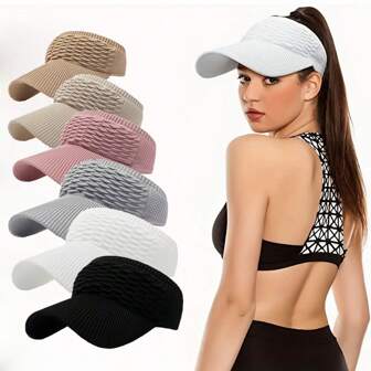 休闲弹力针织帽透气女士空顶遮阳帽户外运动防晒