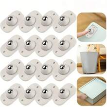 4入組自粘式萬向輪,小型旋轉輪,360度不銹鋼萬向輪,適用於家具儲物盒 - 白色 - 查看 10