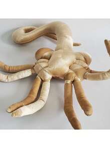 1pc Life-Like Stuffed Alien Plush Toy, With Facehugger, Chestburster, Arachnid, And Snake Creature Design - Apricot - View 2