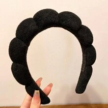 1pc Women's Simple Cloud Bun Roller Sponge High Headband For Washing Face Cute,Dopamine - Multicolor - View 13
