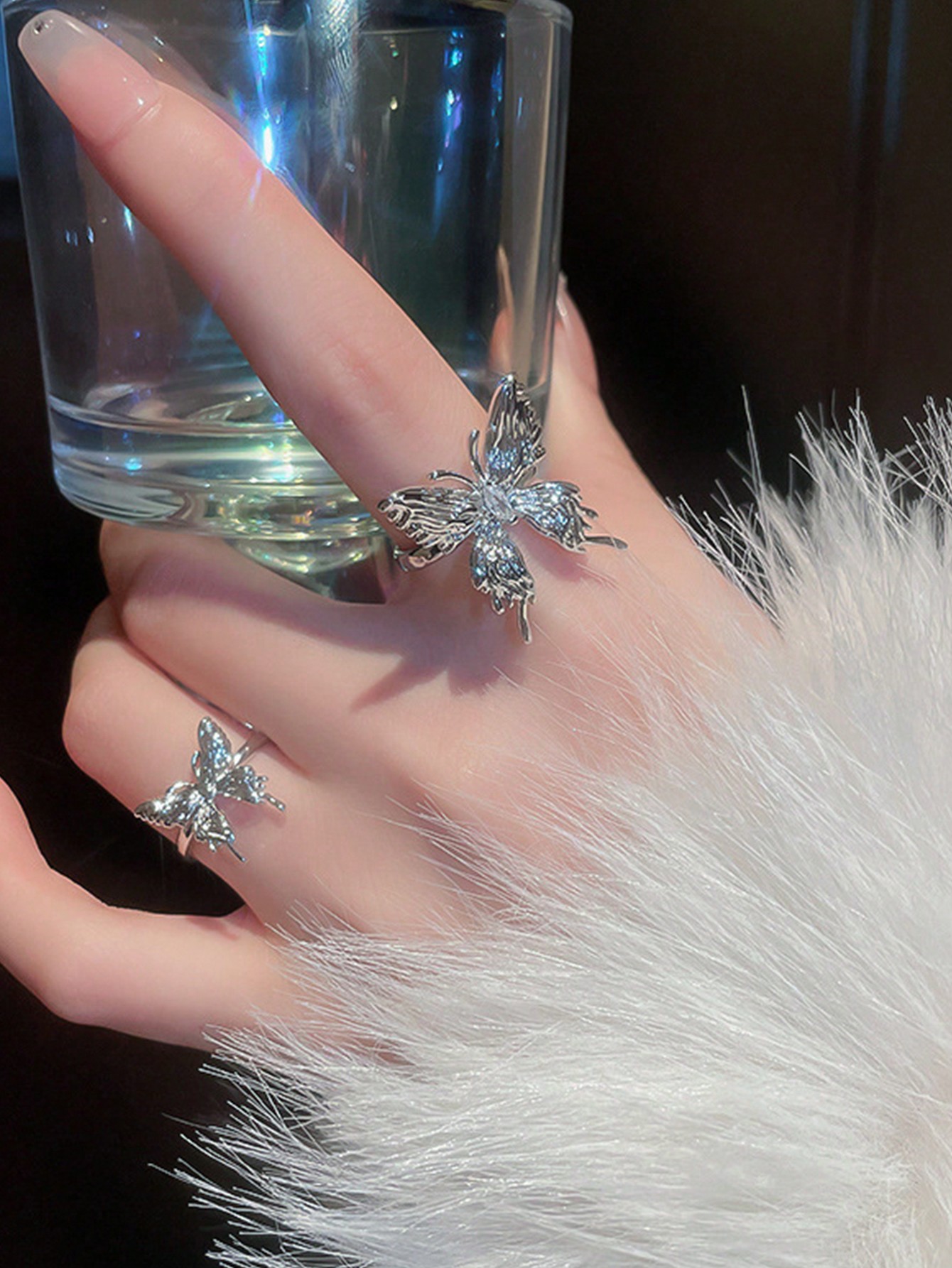 3 قطع من مجموعة فراشة سائلة بحلقة قابلة للتعديل لل...