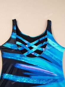 Women's Sexy Criss Cross Back One Piece Swimsuits Athletic Bathing Suits Summer Beachwear Pool Party Vacation Swimwear