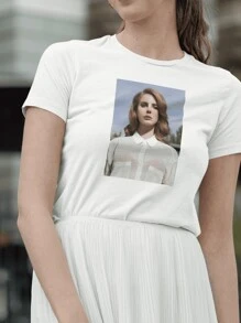 Lana Rey Camiseta Unisex sublimada para fans - Blanco - Ver 5