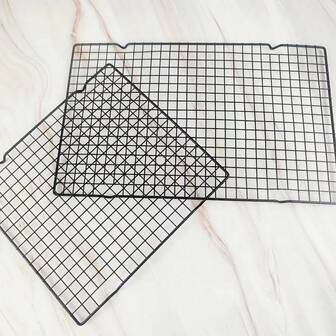 1 pieza Rejilla de enfriamiento de malla negra, rejilla de enfriamiento para hornear, rejilla de drenaje de aceite, rejilla para hornear, rejilla para barbacoa, accesorio para hornear, apto para uso doméstico, cocina, restaurante, hotel, panadería, parrilla al aire libre