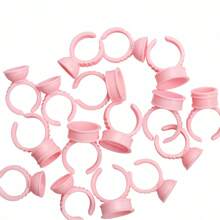 100 Pcs/Bag Tattoo Ink Rings Cups,Disposable Eyelash Extension Glue Ring Cup ,Tattoo Pigment Holder Container ,Glue Cup,Can Also Be Used For Eyebrow/Lip/Eyeliner Tattooing,Lash Extension Tattoo Tools