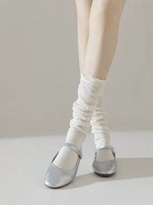 1 đôi Của phụ nữ Mùa xuân/Mùa hè Ballet Phong cách Vớ , Tất tới đầu gối , In Trắng đen - trắng - Xem 4