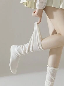 1 đôi Của phụ nữ Mùa xuân/Mùa hè Ballet Phong cách Vớ , Tất tới đầu gối , In Trắng đen - trắng - Xem 3