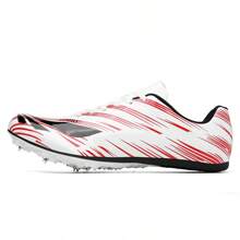 New Breathable Spikes Track And Field Running Shoes For Men, Professional Trainer Sports Shoes For Middle And Long Distance Running, Durable And Non-Slip, Large Size - Red and White - View 3