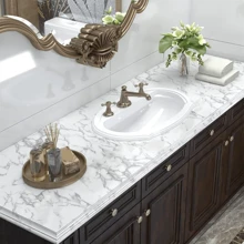 1 Roll Of Self-Adhesive Vinyl Film For Home Use, Perfect For Kitchen, Living Room And Tea Table Decoration - Black and White - View 6