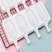 Forma Sorvete Silicone Para Picolé C/ 50 Palitos Festa 4 PICOLE - Branco - Visão 5