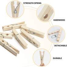 20入組有色衣架,彩色木質衣夾彩虹顏色裝飾手工藝品夾子照片圖片裝飾夾衣服座 - 彩色 - 查看 7