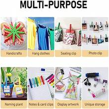 20入組有色衣架,彩色木質衣夾彩虹顏色裝飾手工藝品夾子照片圖片裝飾夾衣服座 - 彩色 - 查看 6