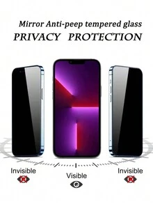 4入組屏幕保護貼-絲印高清玻璃防窺、防洩漏、防刮擦手機保護膜,適用於iphone 6、6s、7、8、se、se3、6plus、7plus、8plus、xr、11、12、12pro、13、14、13pro、14pro、15、15pro、12mini、13mini、x、xs、11pro、xsmas、11promax、12promax、13promax、14plus、14promax、15plus、15promax - 黑色 - 查看 2