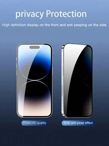 4入組屏幕保護貼-絲印高清玻璃防窺、防洩漏、防刮擦手機保護膜,適用於iphone 6、6s、7、8、se、se3、6plus、7plus、8plus、xr、11、12、12pro、13、14、13pro、14pro、15、15pro、12mini、13mini、x、xs、11pro、xsmas、11promax、12promax、13promax、14plus、14promax、15plus、15promax - 黑色 - 查看 5
